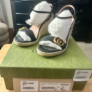 Gucci Women’s Leather Platform Espadrille